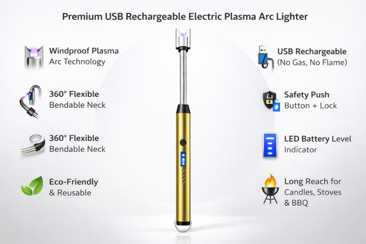 Rechargeable electric lighter for home and kitchen use